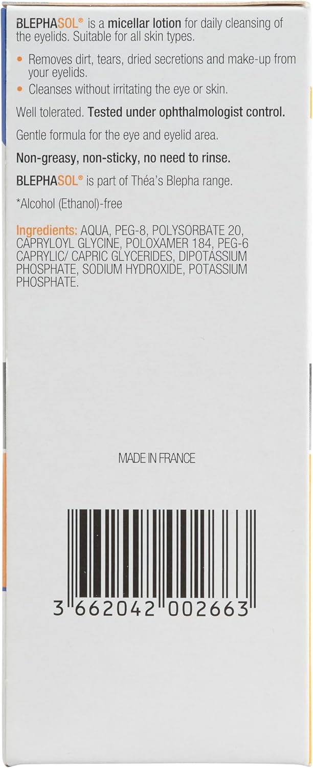 blephasol duo 100 ml micellar eyelid cleansing lotion with 100 lint free pads | effective and gentle cleansing for make up removal, inflamed and sensitive eyelids | soap & alcohol free blephasol duo 100 ml micellar eyelid cleansing lotion with 100 lint free pads | effective and gentle cleansing for make up removal, inflamed and sensitive eyelids | soap & alcohol free