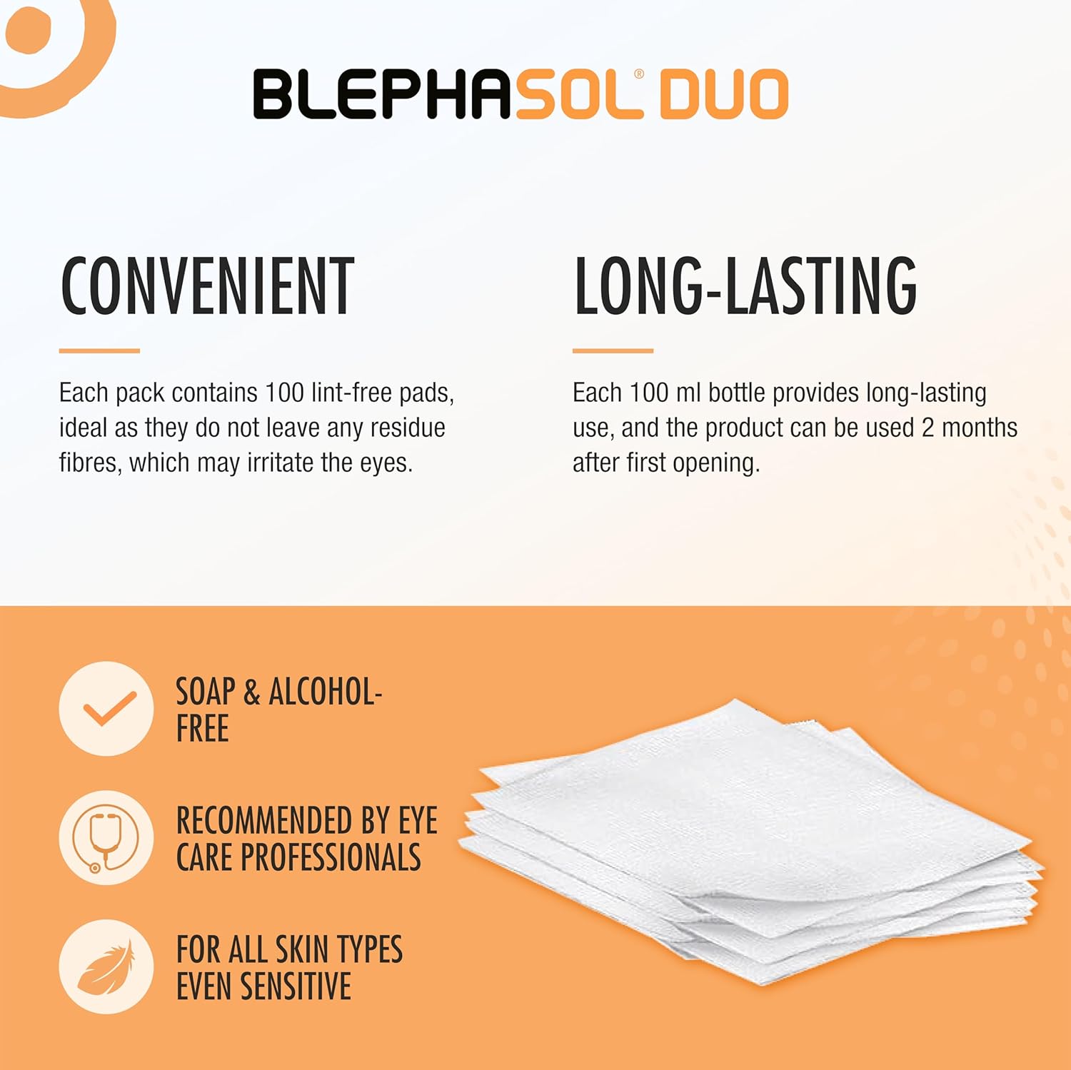 blephasol duo 100 ml micellar eyelid cleansing lotion with 100 lint free pads | effective and gentle cleansing for make up removal, inflamed and sensitive eyelids | soap & alcohol free blephasol duo 100 ml micellar eyelid cleansing lotion with 100 lint free pads | effective and gentle cleansing for make up removal, inflamed and sensitive eyelids | soap & alcohol free