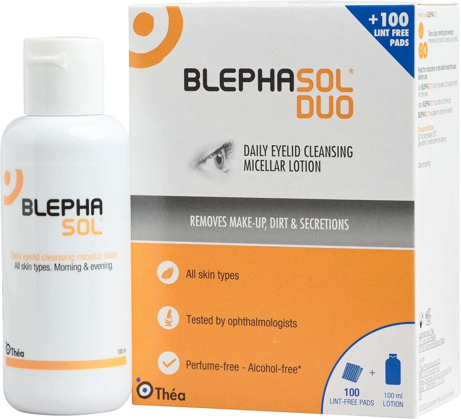 blephasol duo 100 ml micellar eyelid cleansing lotion with 100 lint free pads | effective and gentle cleansing for make up removal, inflamed and sensitive eyelids | soap & alcohol free blephasol duo 100 ml micellar eyelid cleansing lotion with 100 lint free pads | effective and gentle cleansing for make up removal, inflamed and sensitive eyelids | soap & alcohol free