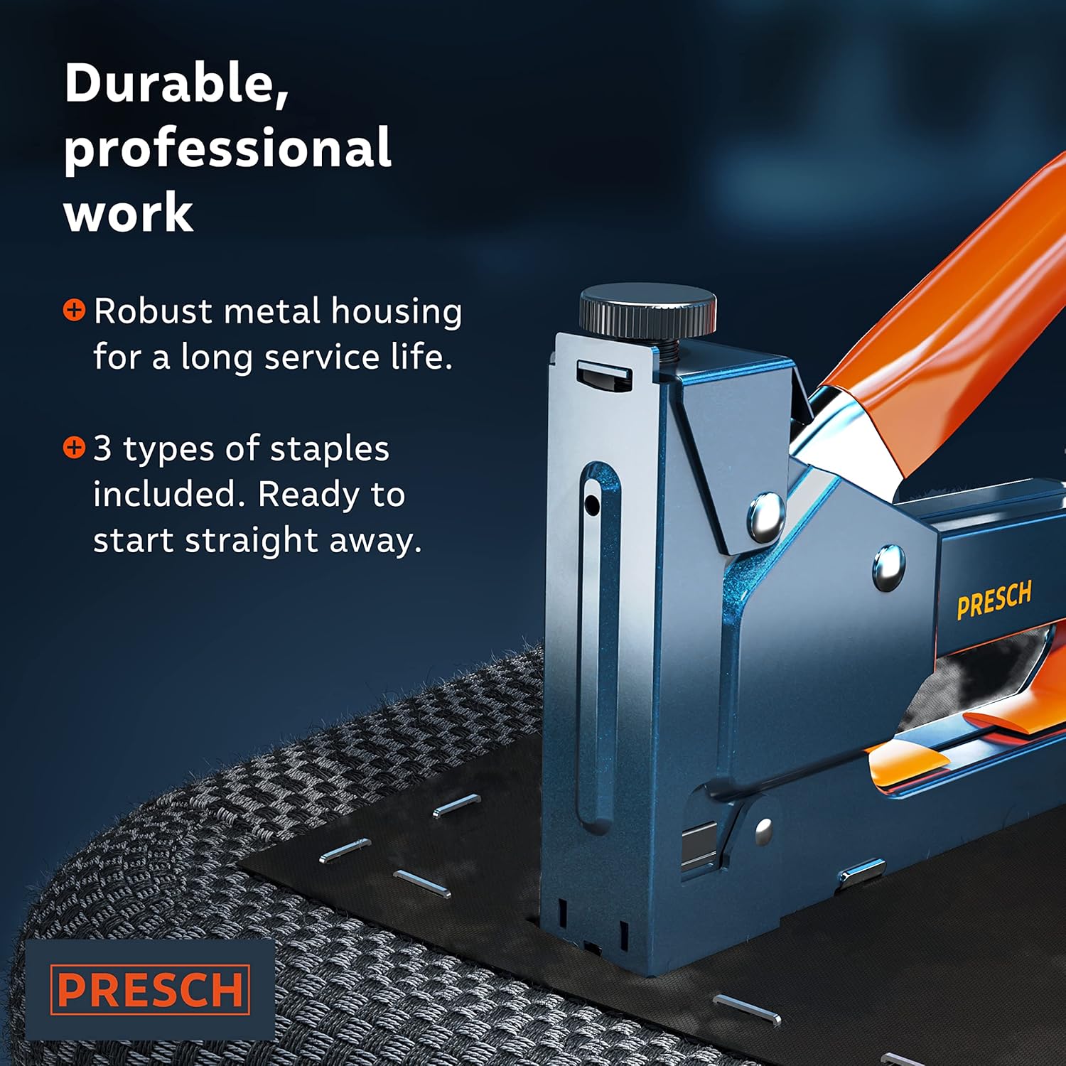 presch staple gun with staples – 600pcs. heavy duty stapler for wood, cable, wire, furniture, wall and carpet – upholstery staple gun presch staple gun with staples – 600pcs. heavy duty stapler for wood, cable, wire, furniture, wall and carpet – upholstery staple gun