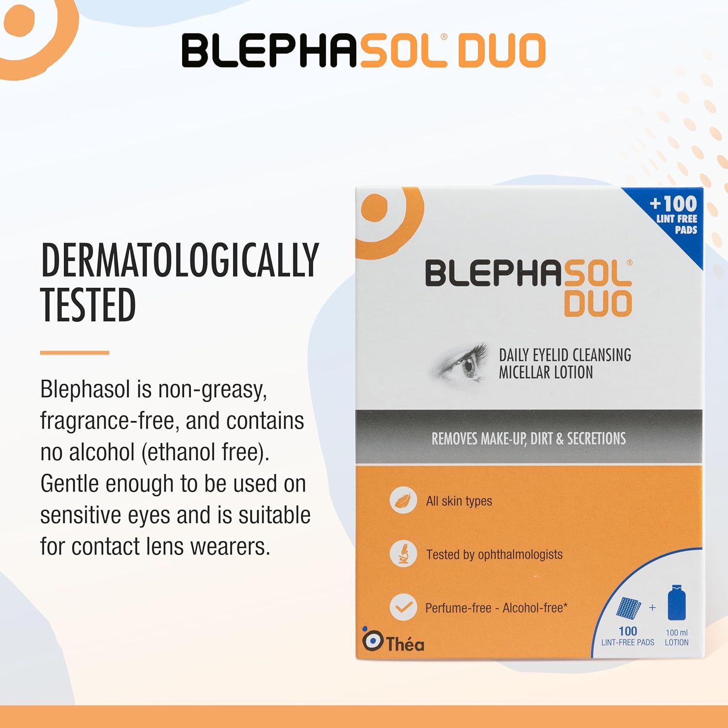 blephasol duo 100 ml micellar eyelid cleansing lotion with 100 lint free pads | effective and gentle cleansing for make up removal, inflamed and sensitive eyelids | soap & alcohol free blephasol duo 100 ml micellar eyelid cleansing lotion with 100 lint free pads | effective and gentle cleansing for make up removal, inflamed and sensitive eyelids | soap & alcohol free